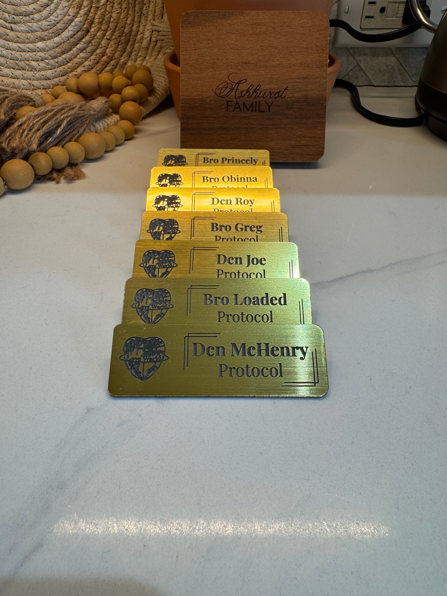 Gold Plated Custom Name Tags – Set of 2