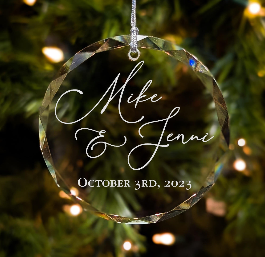 Personalized Crystal Ornament – Custom Engraved Keepsake