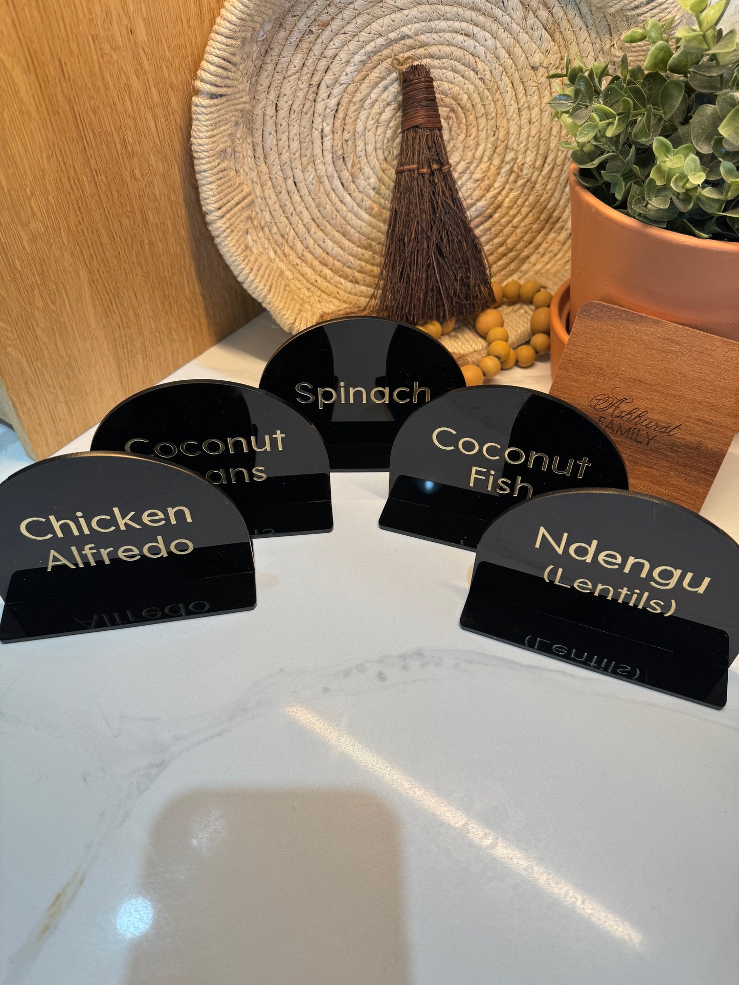 Acrylic Small Display Signs – Set of 5