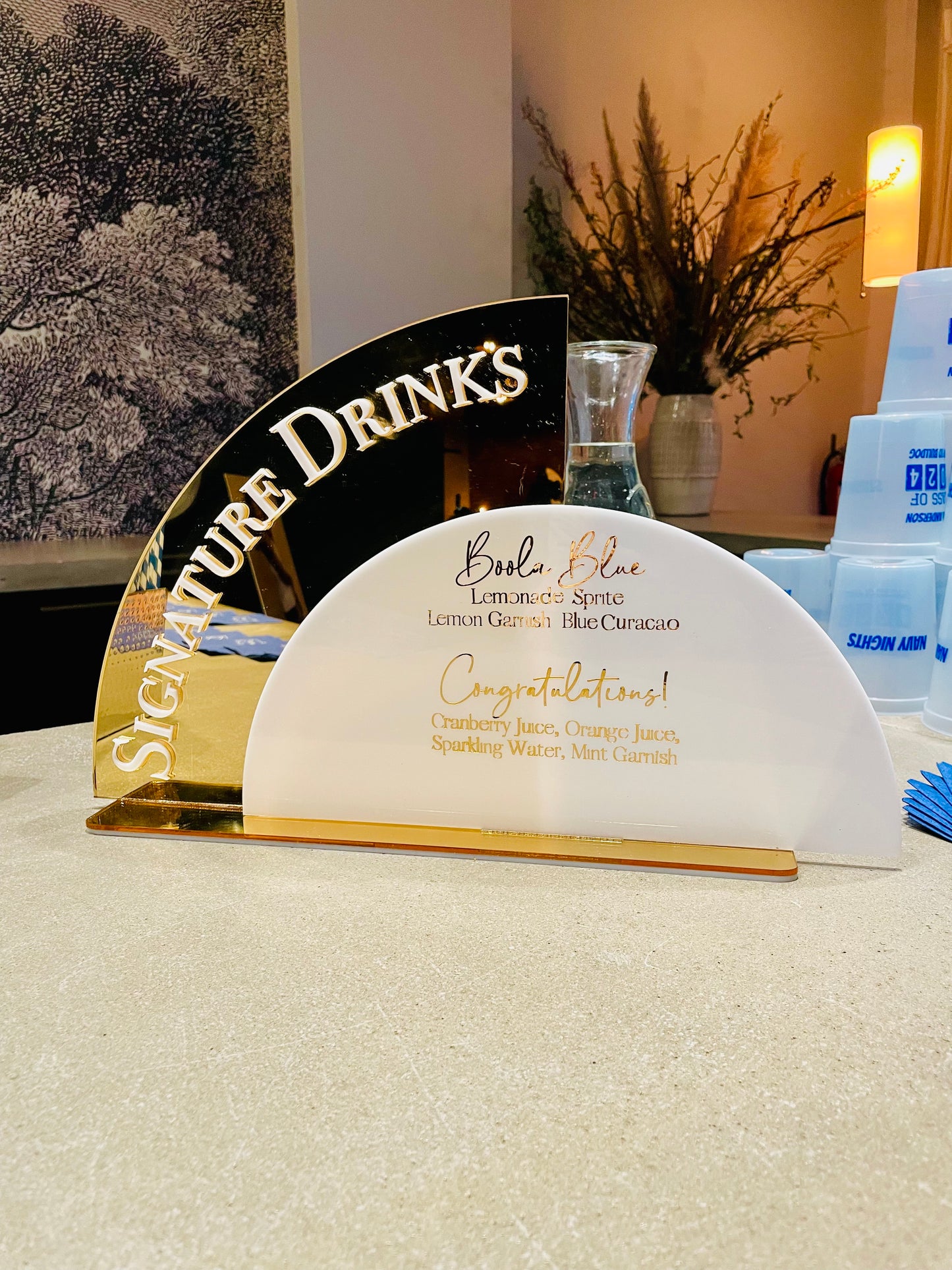 Custom Signature Drink Display Sign