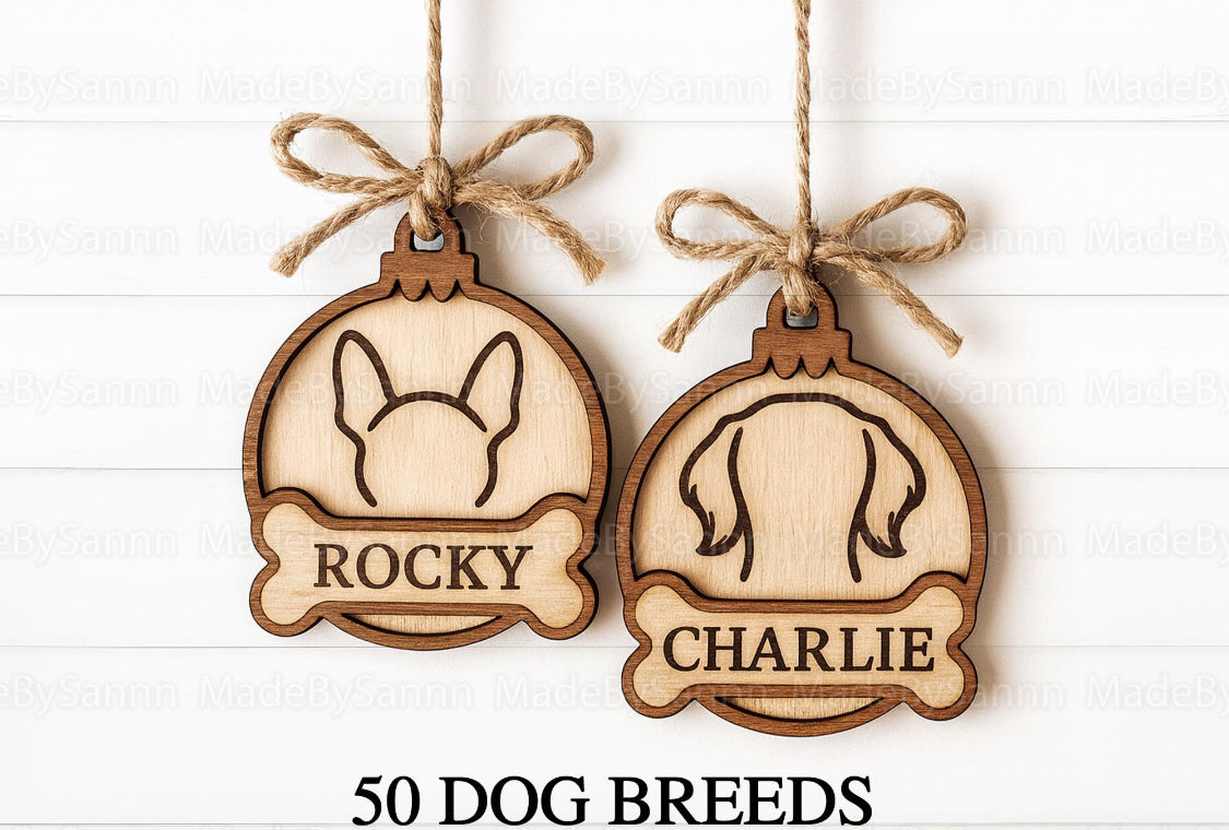 Custom Dog Breed Name Ornament