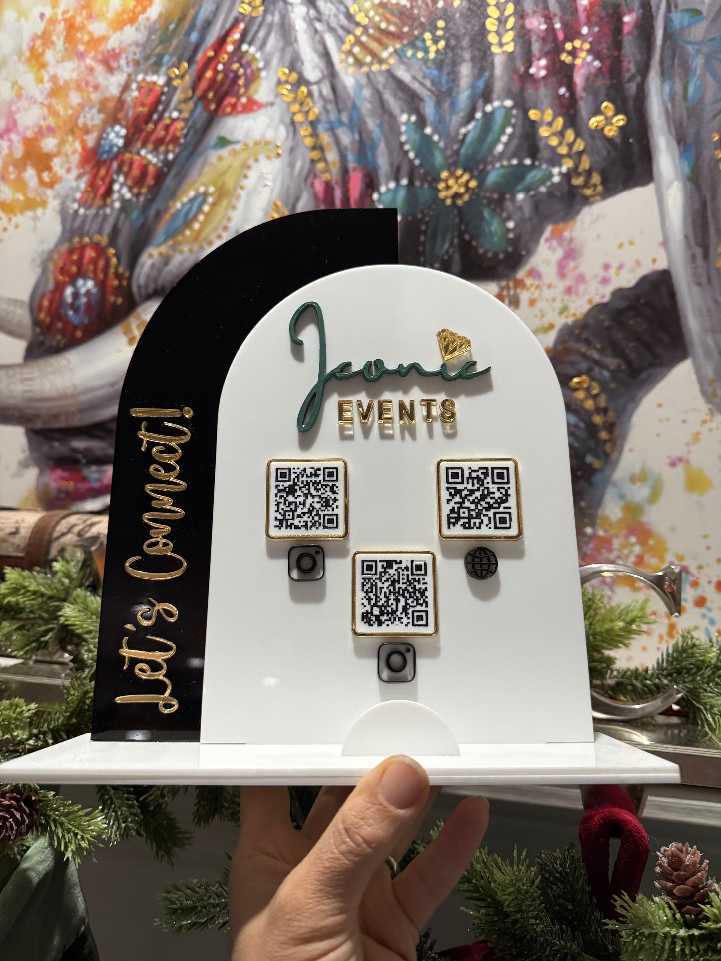 Custom Acrylic QR Code Table Display - Wedding and Event Sign