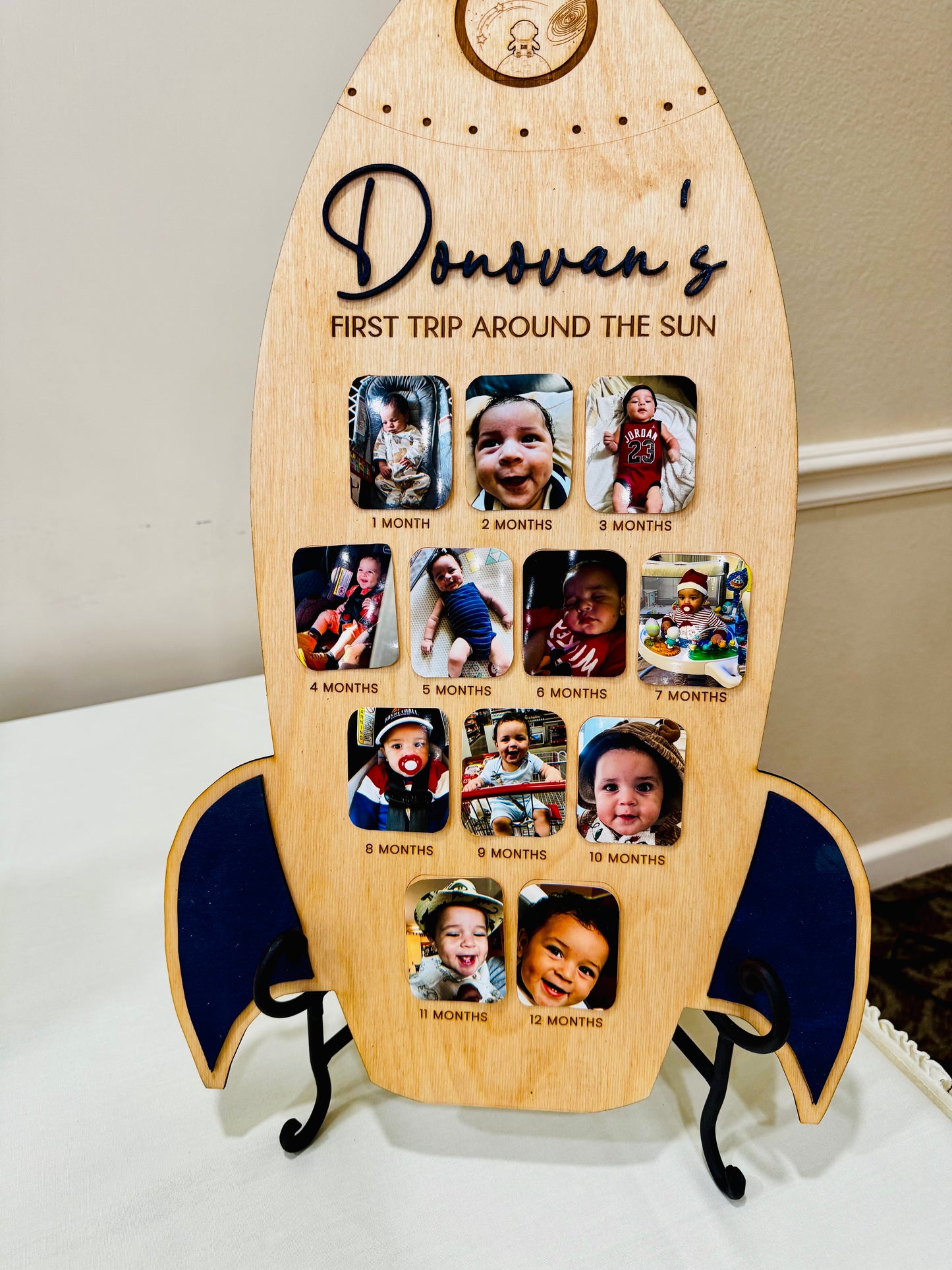 Rocket Into One — Custom First Year Birthday Sign