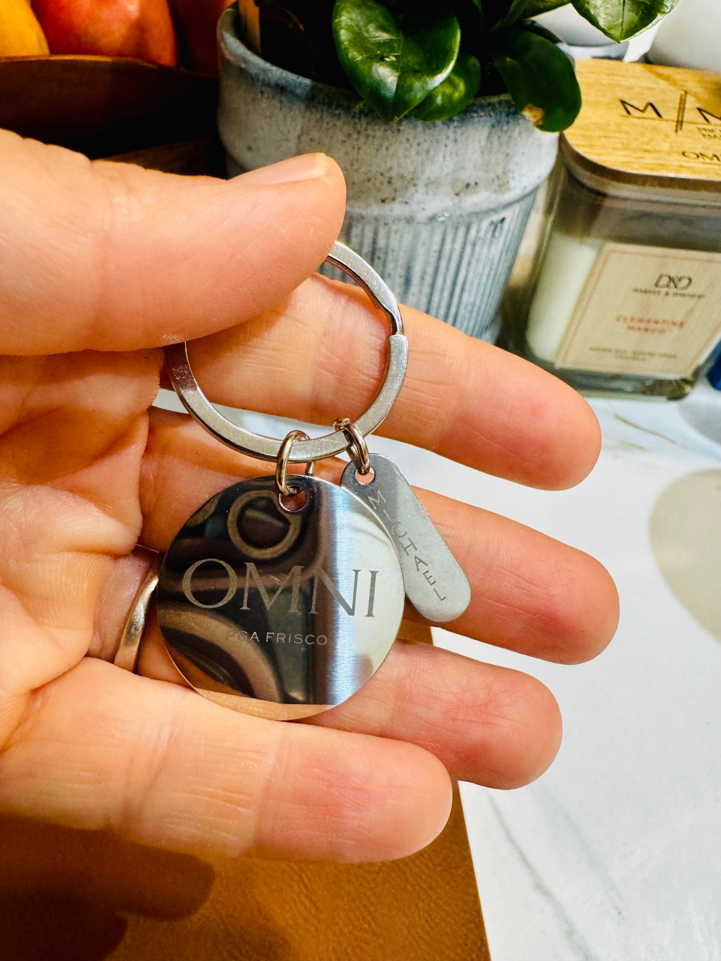 Personalized Stainless Steel Keychain with Custom Engraving