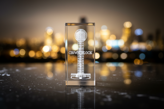 3D Inner Engraved K9 Crystal Cube – Reunion Tower Dallas
