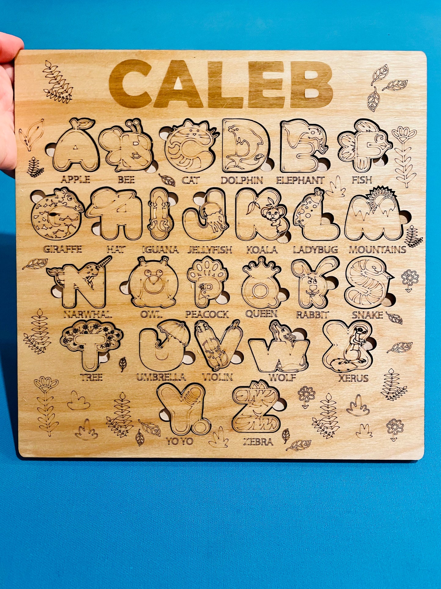 Custom Name Alphabet Board | Personalized Wooden Kids Sign