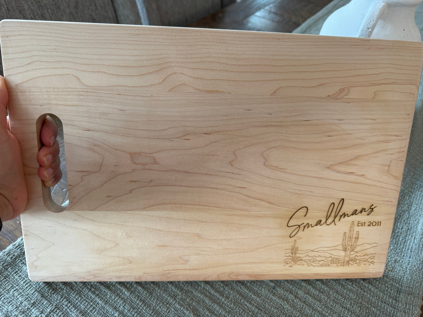 Personalized Maple Cutting Board with Family Name - 11x16 Custom Engraved