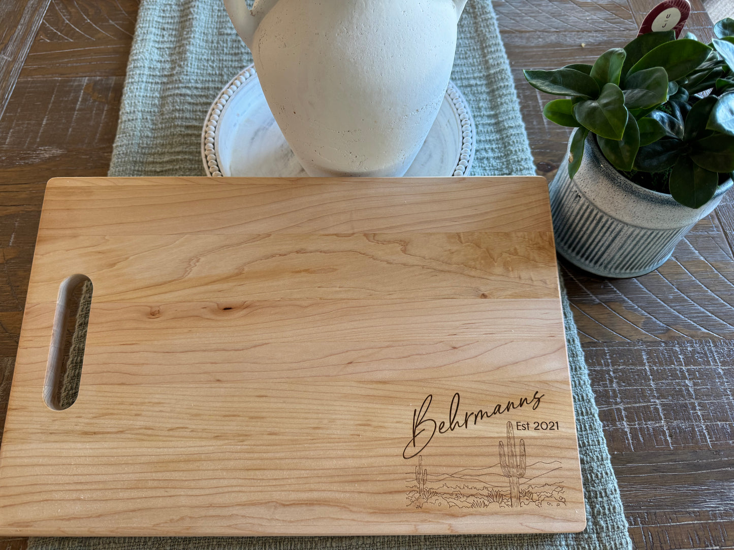 Personalized Maple Cutting Board with Family Name - 11x16 Custom Engraved