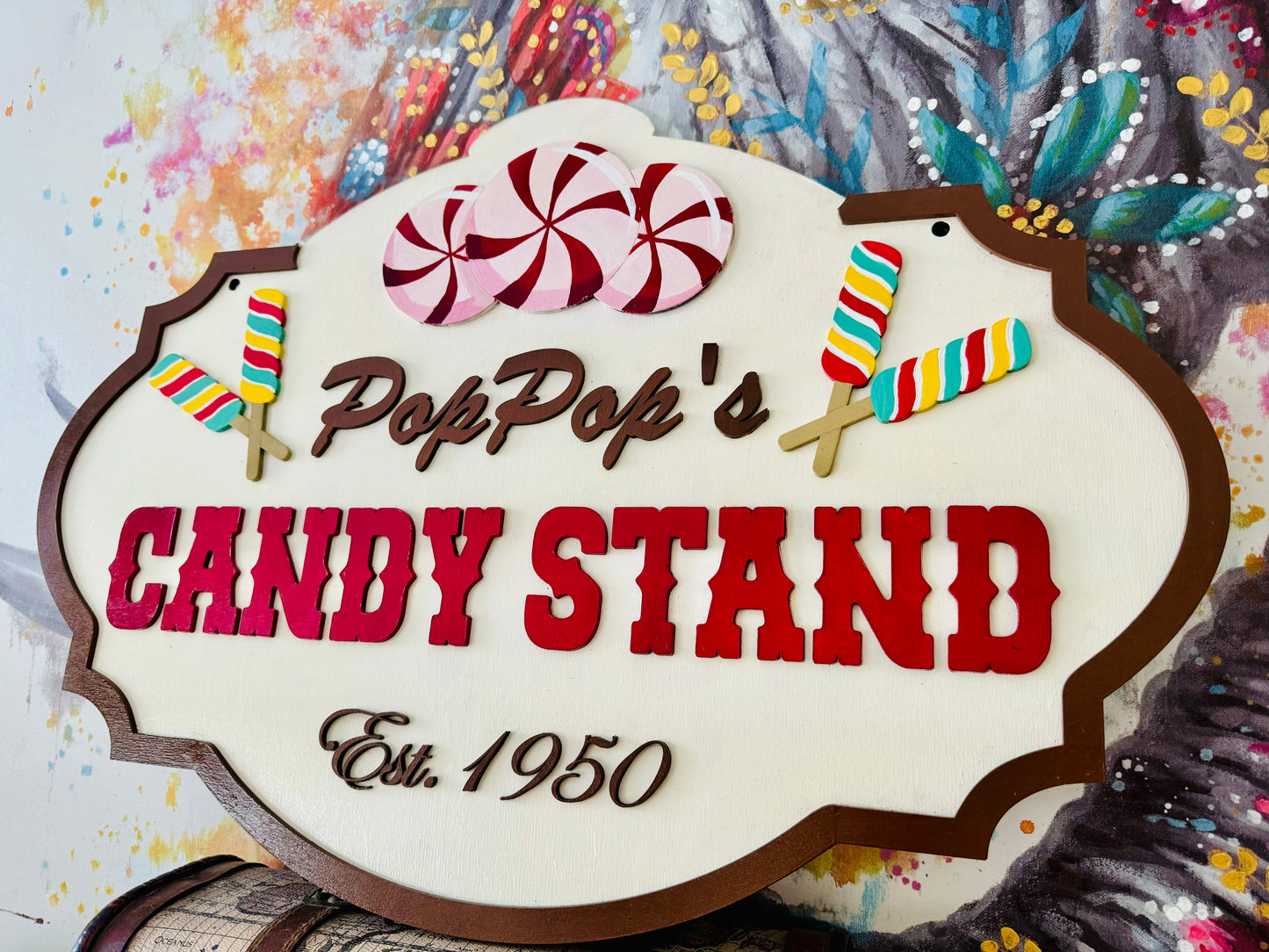Custom Candy Stand Sign - Personalized Wood Sign