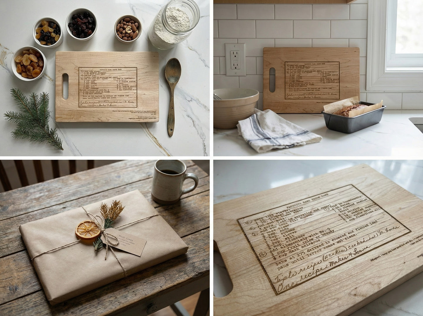 Custom Recipe Cutting Board - Personalized Family Recipe Engraved Maple Wood
