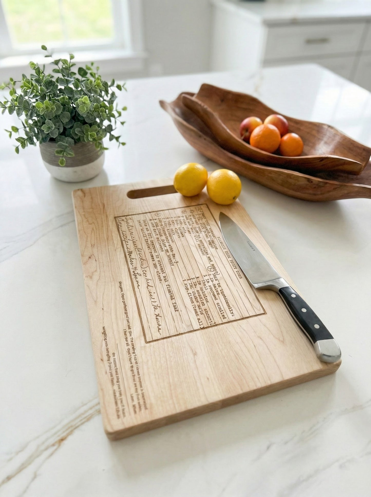 Custom Recipe Cutting Board - Personalized Family Recipe Engraved Maple Wood