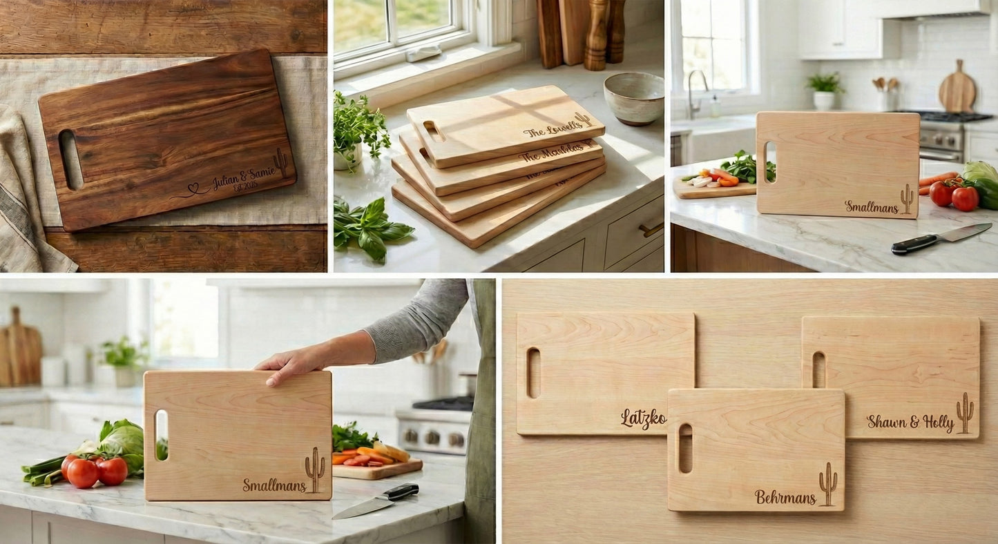 Personalized Maple Cutting Board with Family Name - 11x16 Custom Engraved