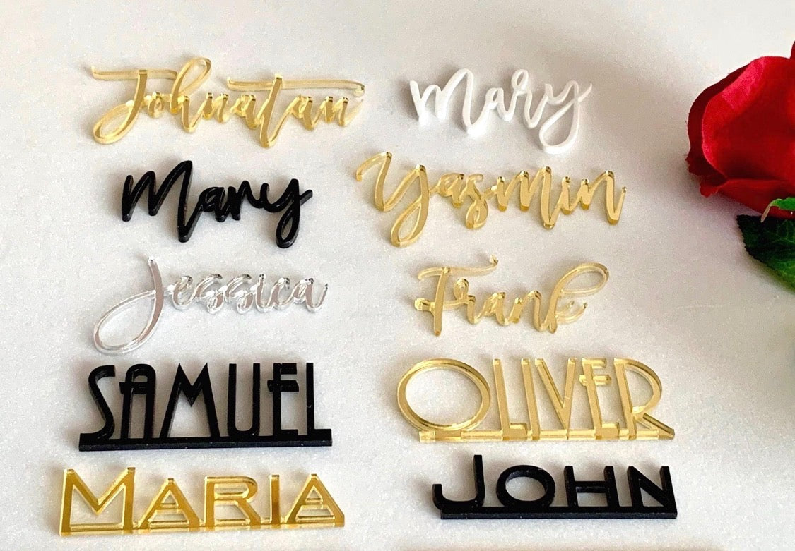 Custom Acrylic Name Place Cards - Wedding and Event Seating