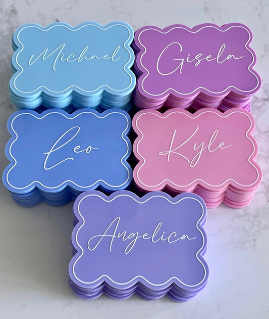 Scalloped Acrylic Name Place Cards