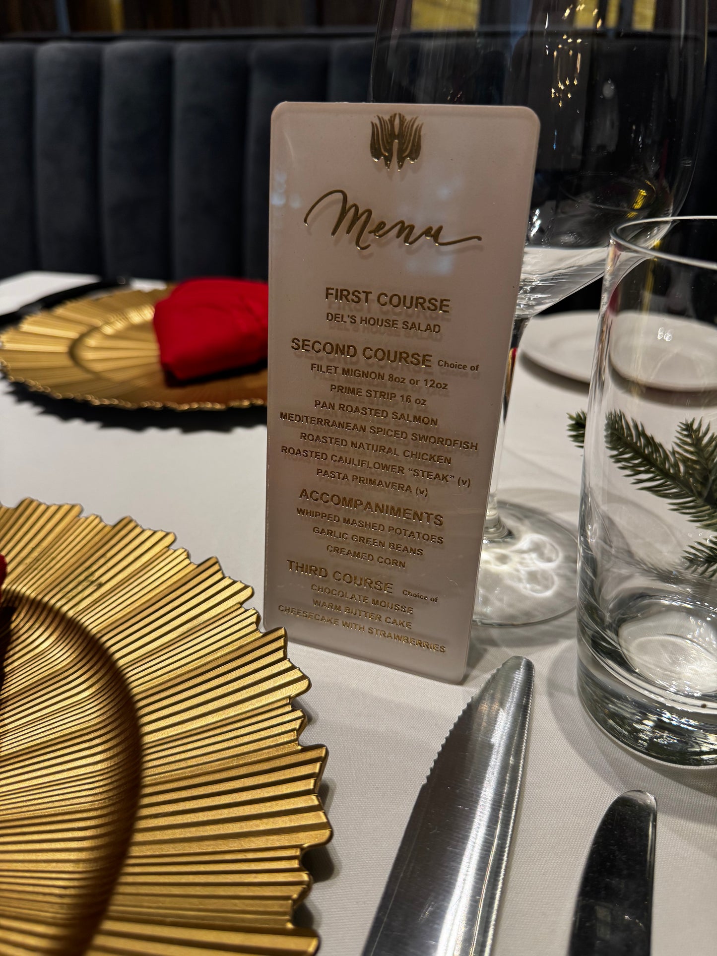 Custom Menu Table Cards