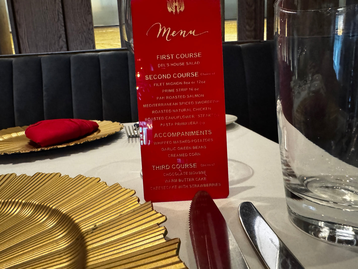 Custom Menu Table Cards