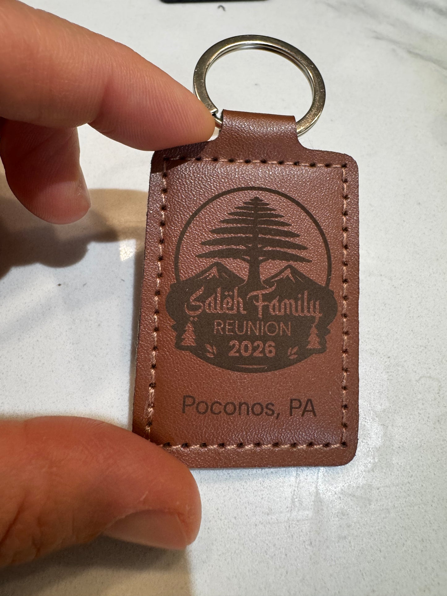 Custom Engraved Leather Keychain