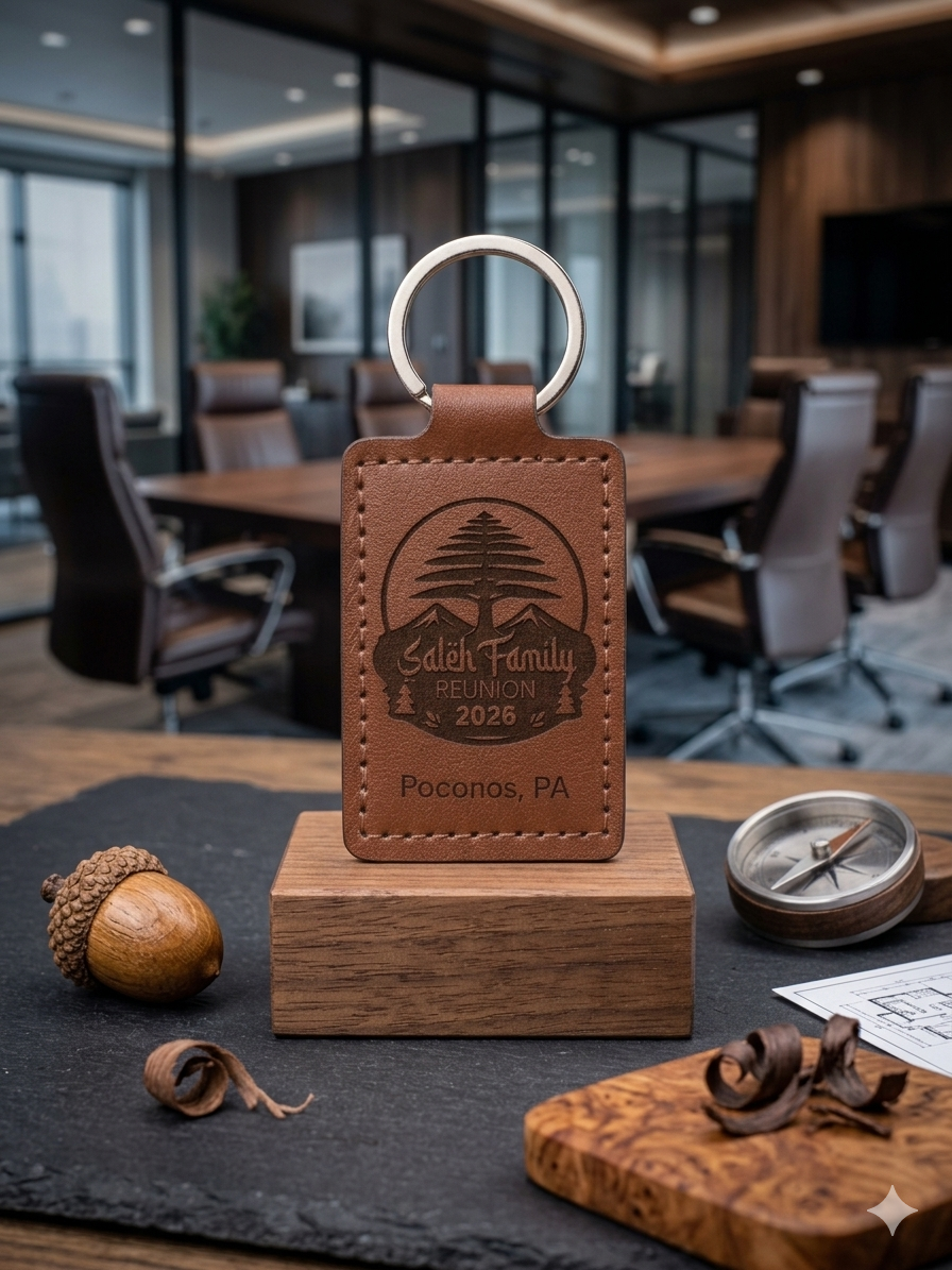 Custom Engraved Leather Keychain