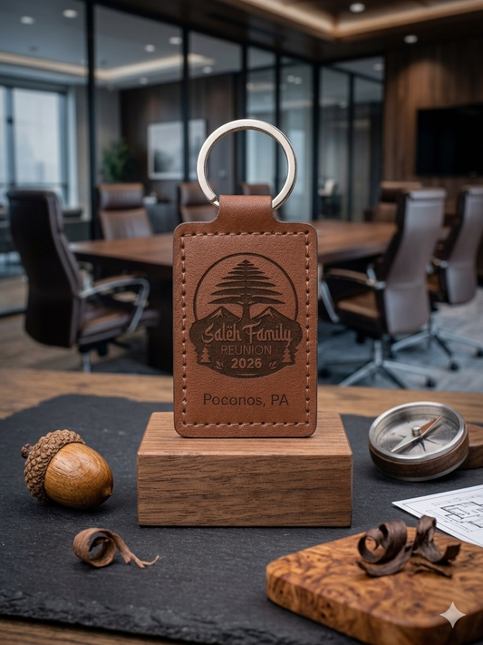 Engraved Leather Keychain