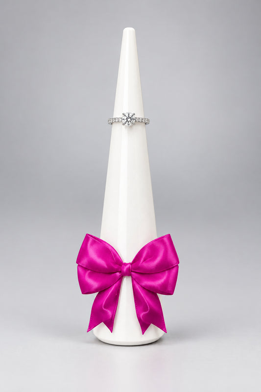3D Printed Bow Ring Cone | Statement Bow Jewelry Holder (Custom Color)