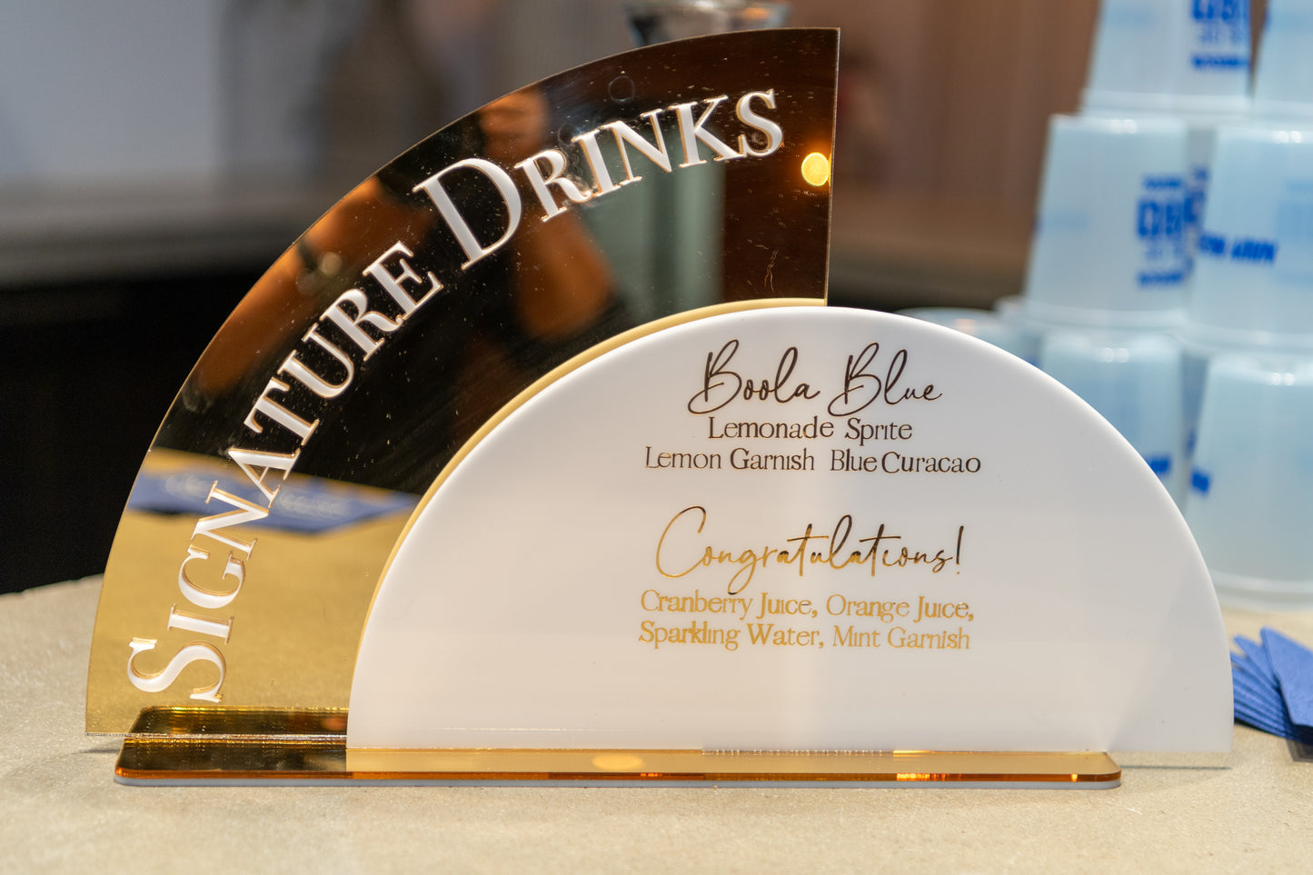 Custom Signature Drink Display Sign