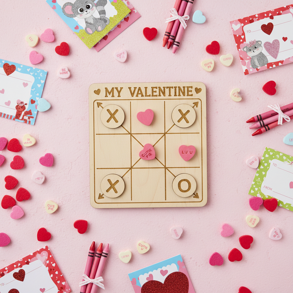Classroom Valentine's flat lay